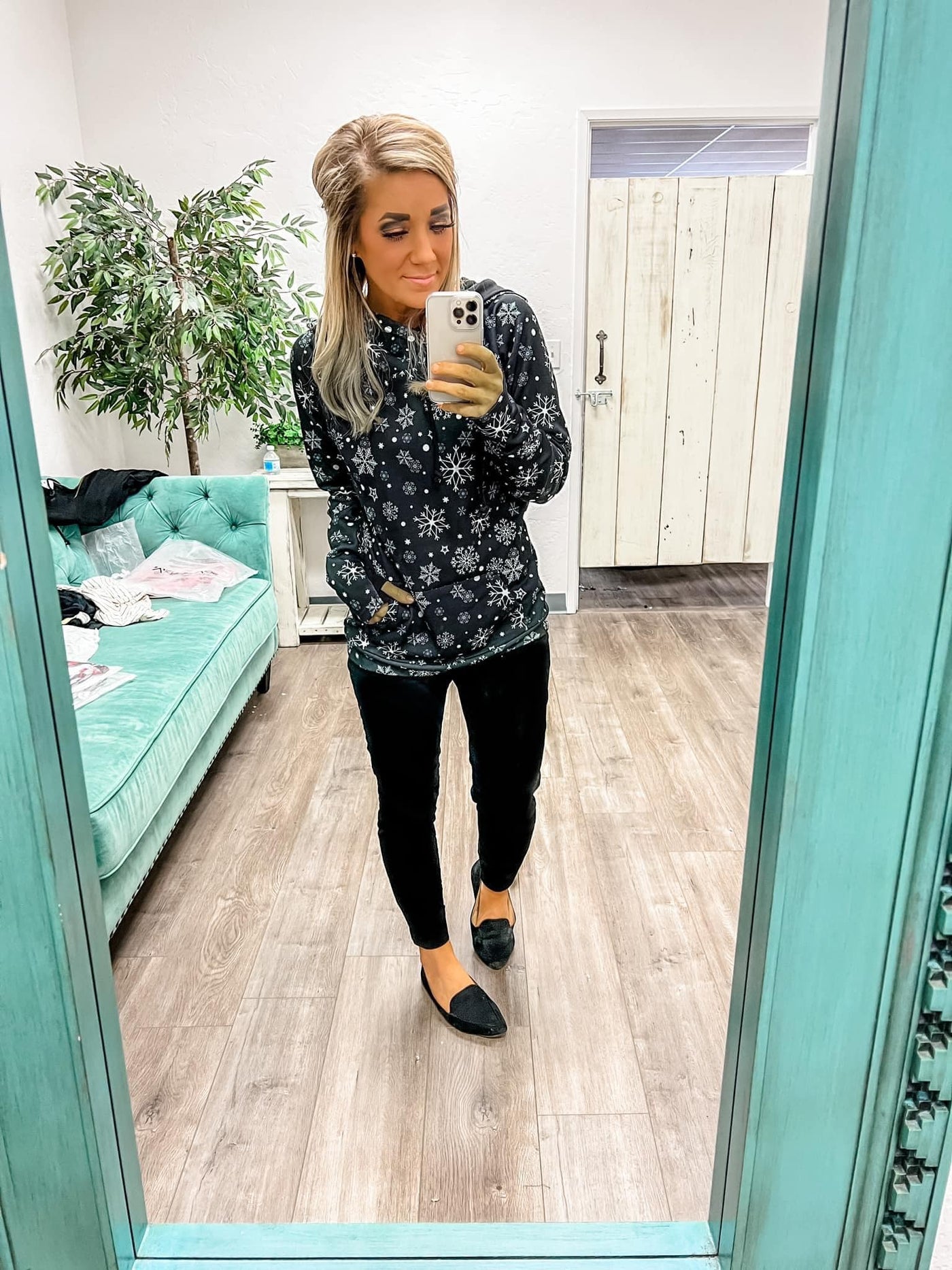 Midnight Snowflake Double Hoodie {Michelle Mae}