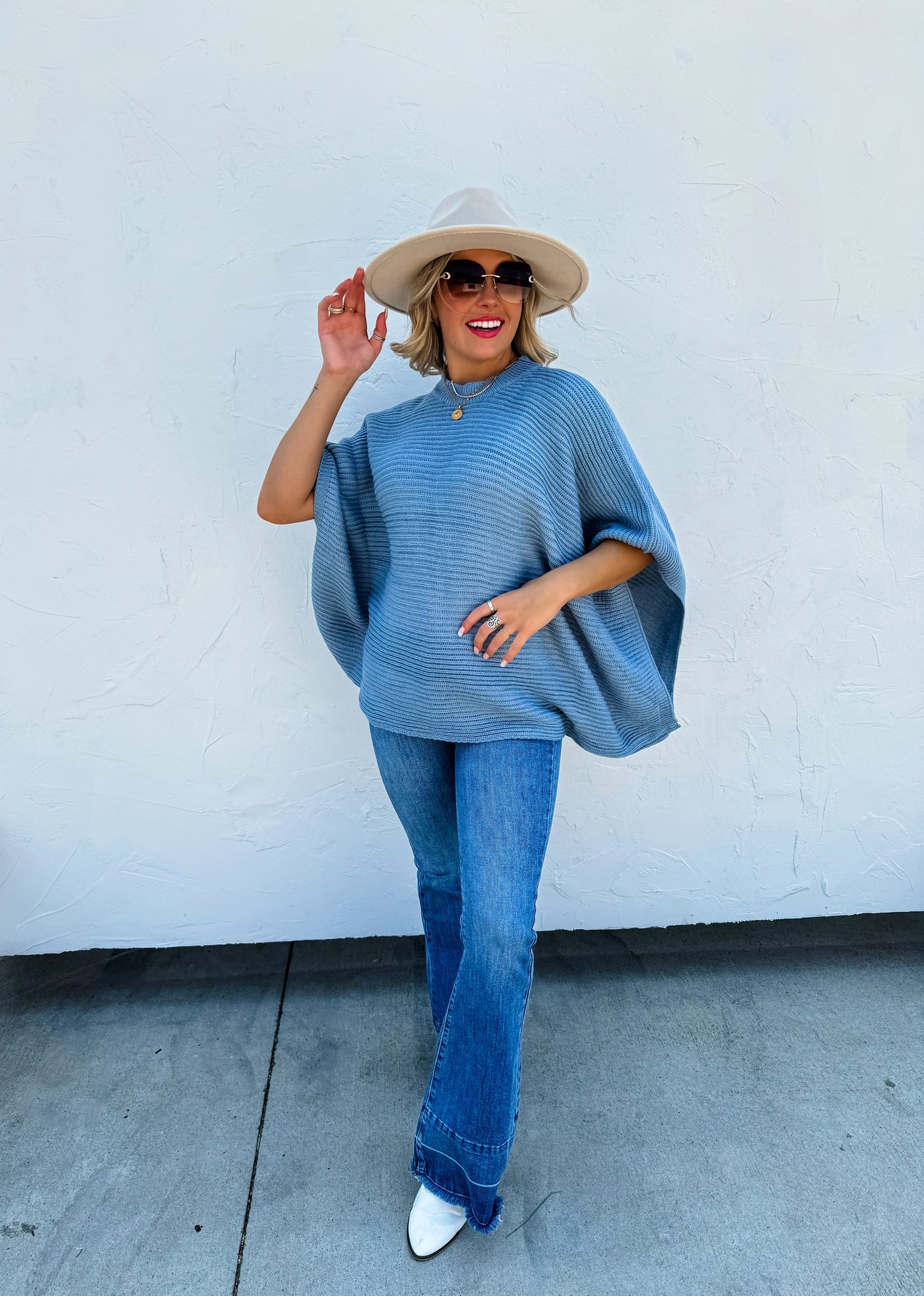 Meg Knit Sweater Pull Over Poncho by Blakeley - 3 Colors