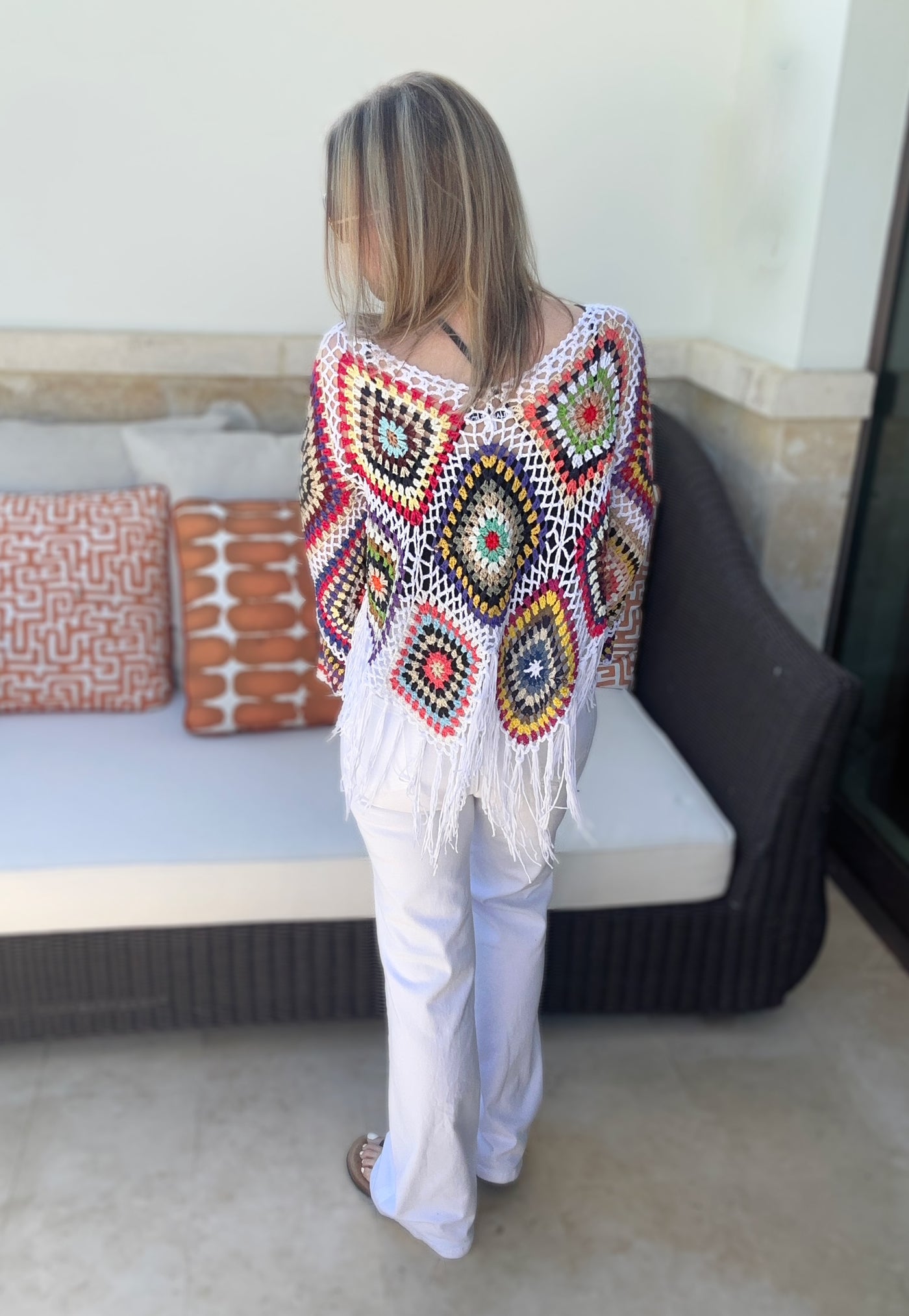 2 Colors - Boho Crochet Knit Fringe Bottom Tops - Blakeley