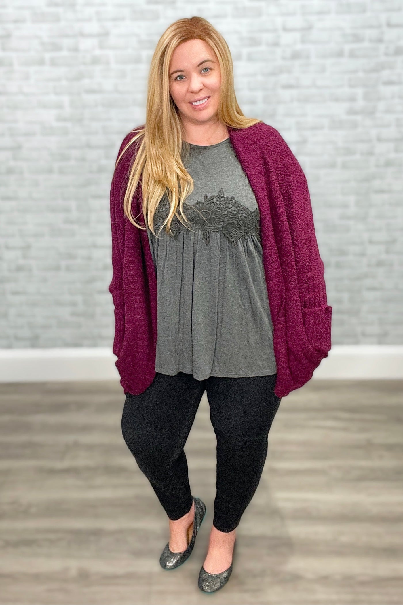 The OMG Thick and Crazy Soft Cuddle You Chenille Cardigan - Plum