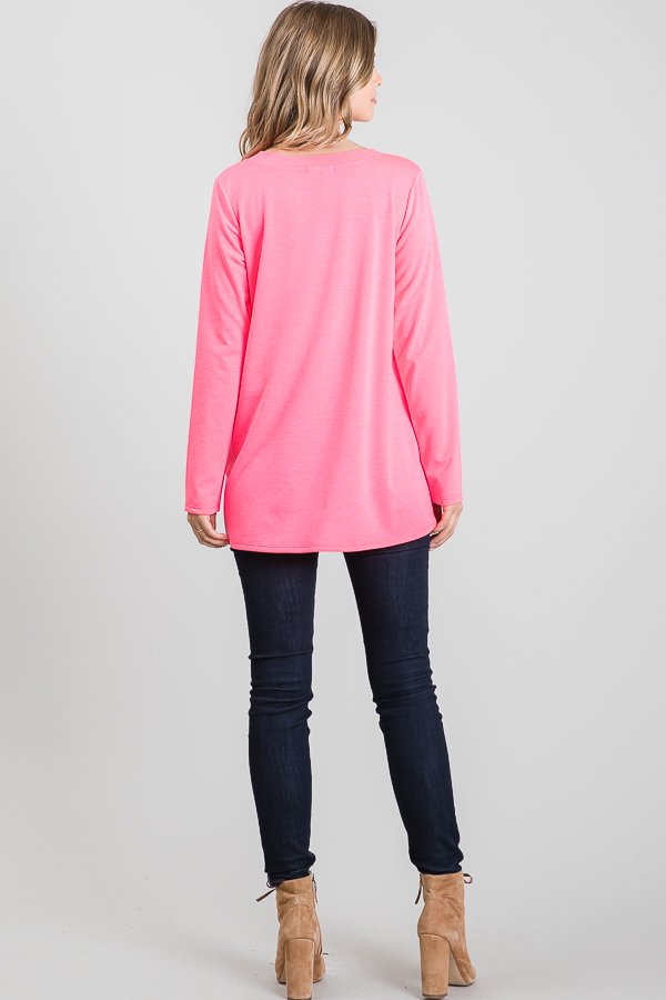 Relaxed Fit Lightweight V-neck  Sweatshirt with Neck Detail