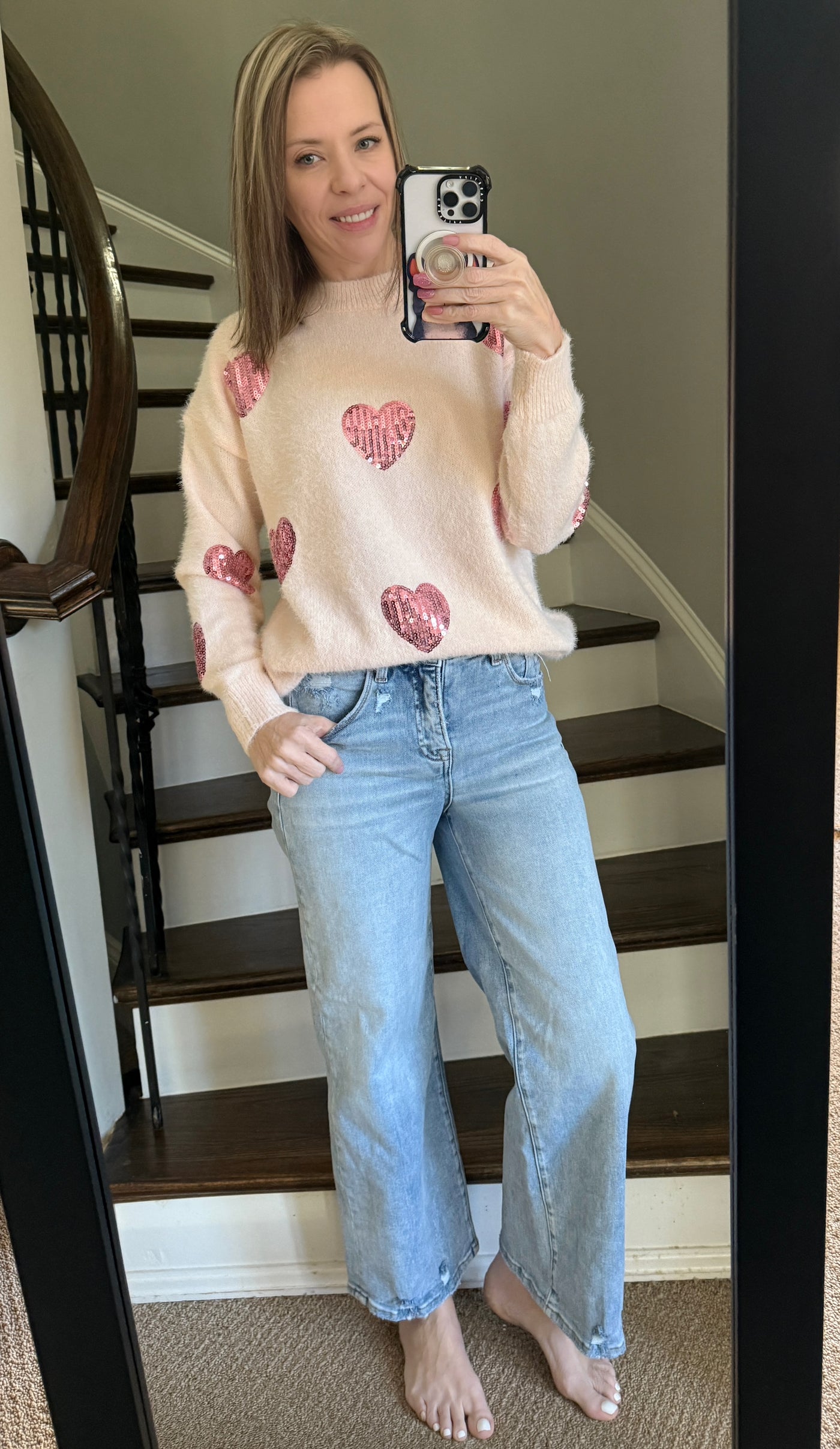 Sequin Hearts Ultra Soft Sweater by JadyK