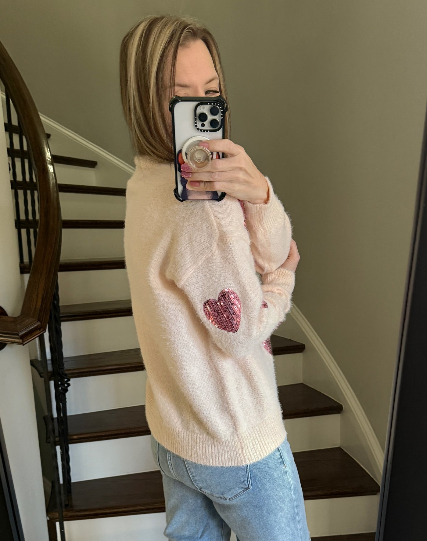 Sequin Hearts Ultra Soft Sweater by JadyK