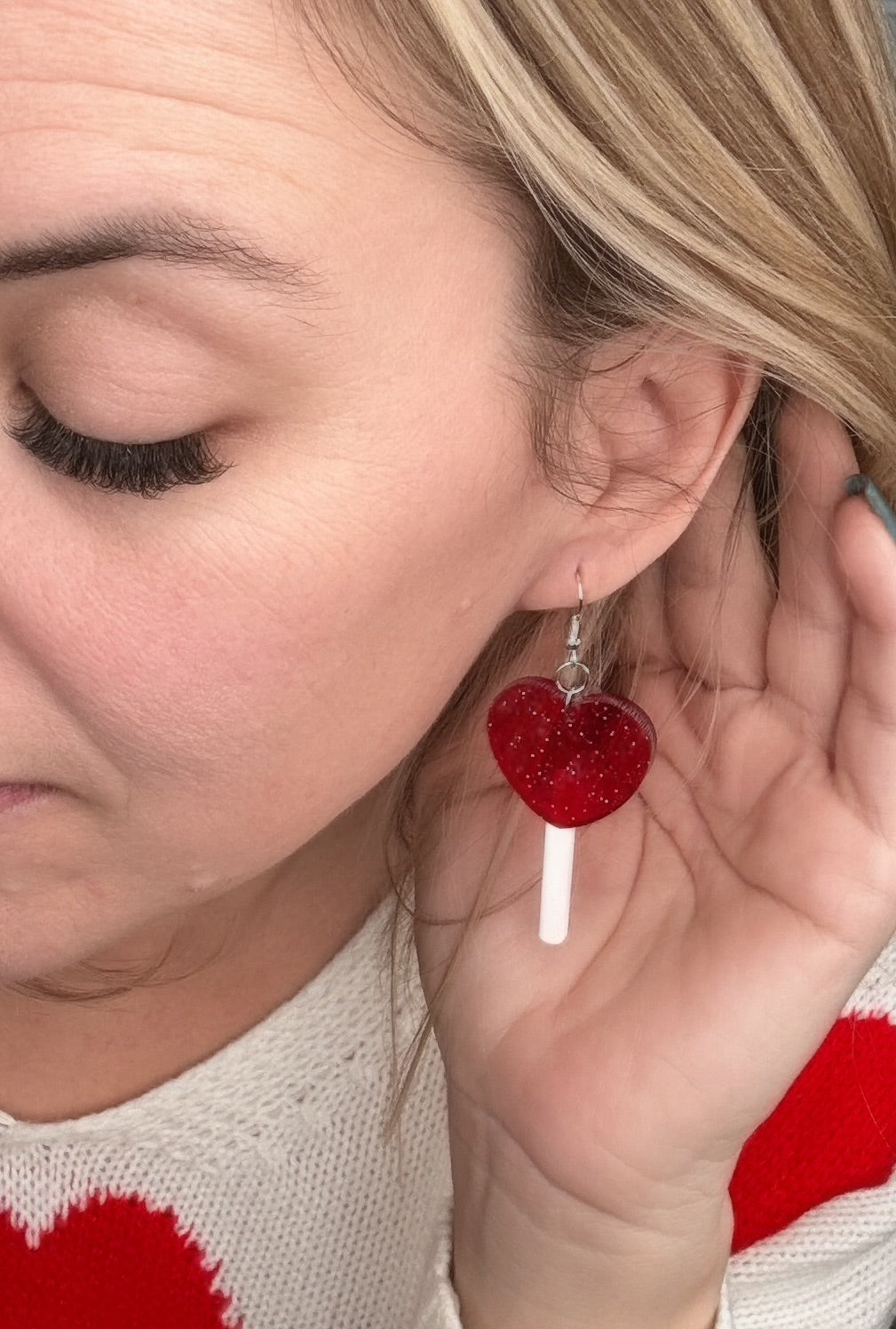 Heart Sucker Earrings - Made by Lisa!