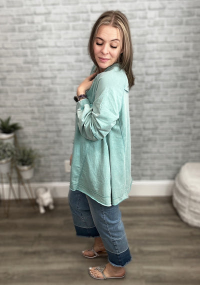 Jade by Jane Oversized Color Wash Sweatshirt with Pockets!