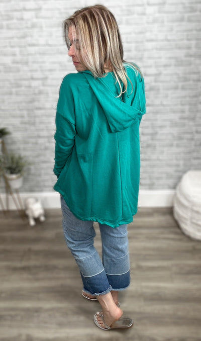 Oversized Flare Hoodie with Kangaroo Pockets and Thumbholes