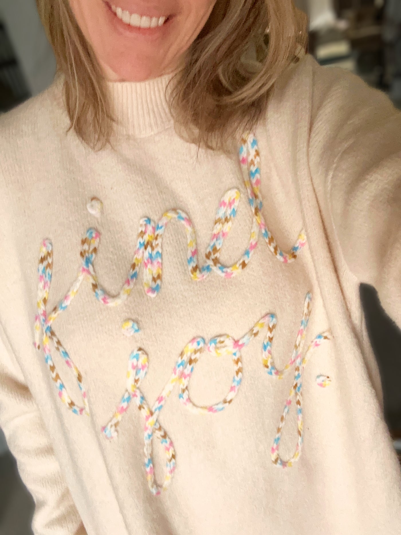 Oversized "Find Joy" Knit Sweater