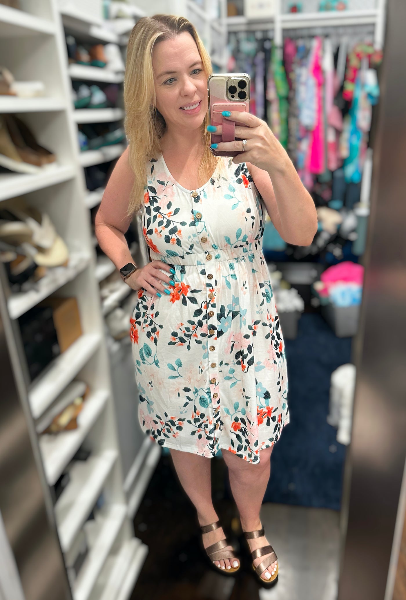 Sleeveless Button Down Easy to Wear "Favorite Dress" - Prints!