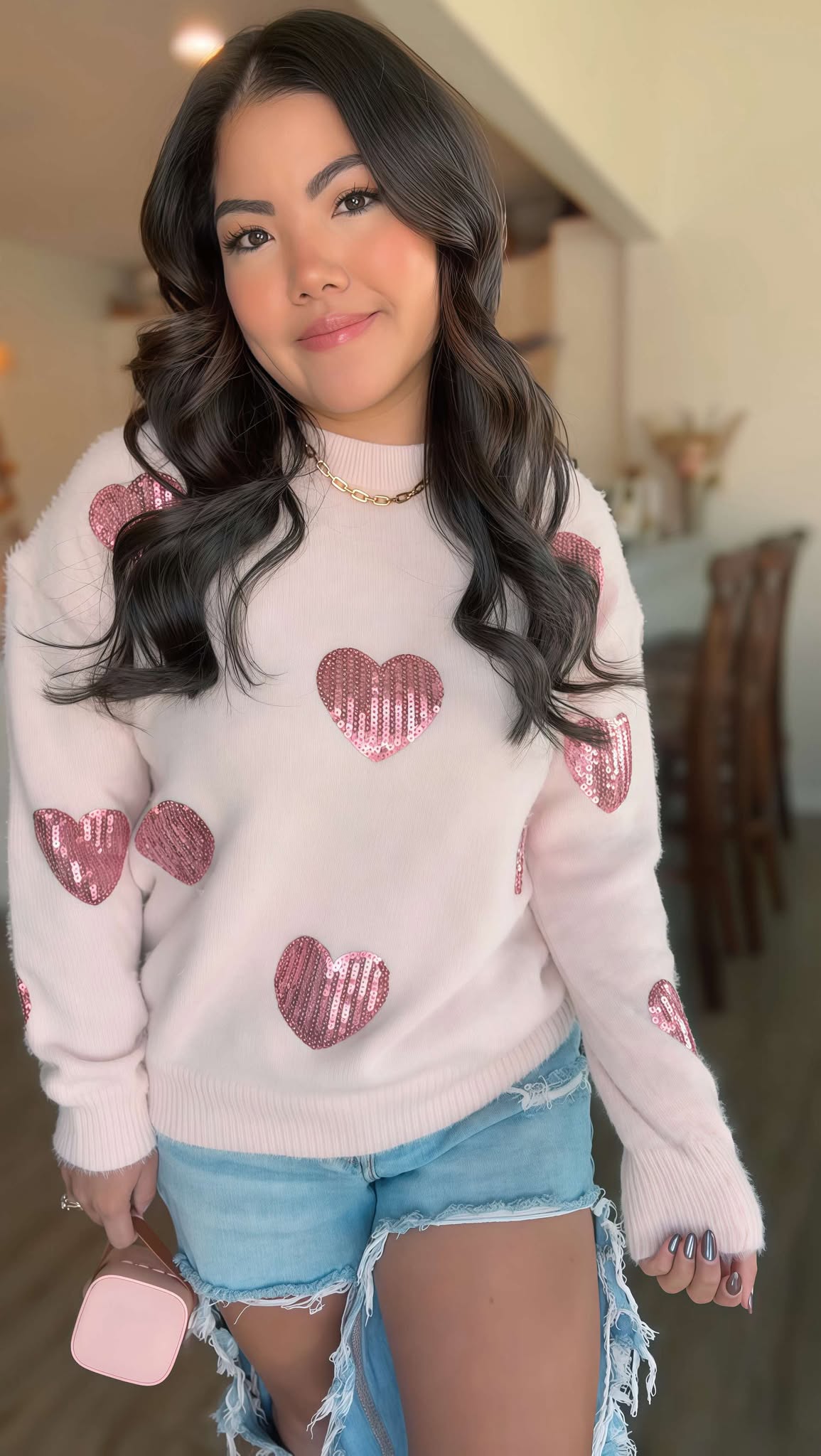 Sequin Hearts Ultra Soft Sweater by JadyK