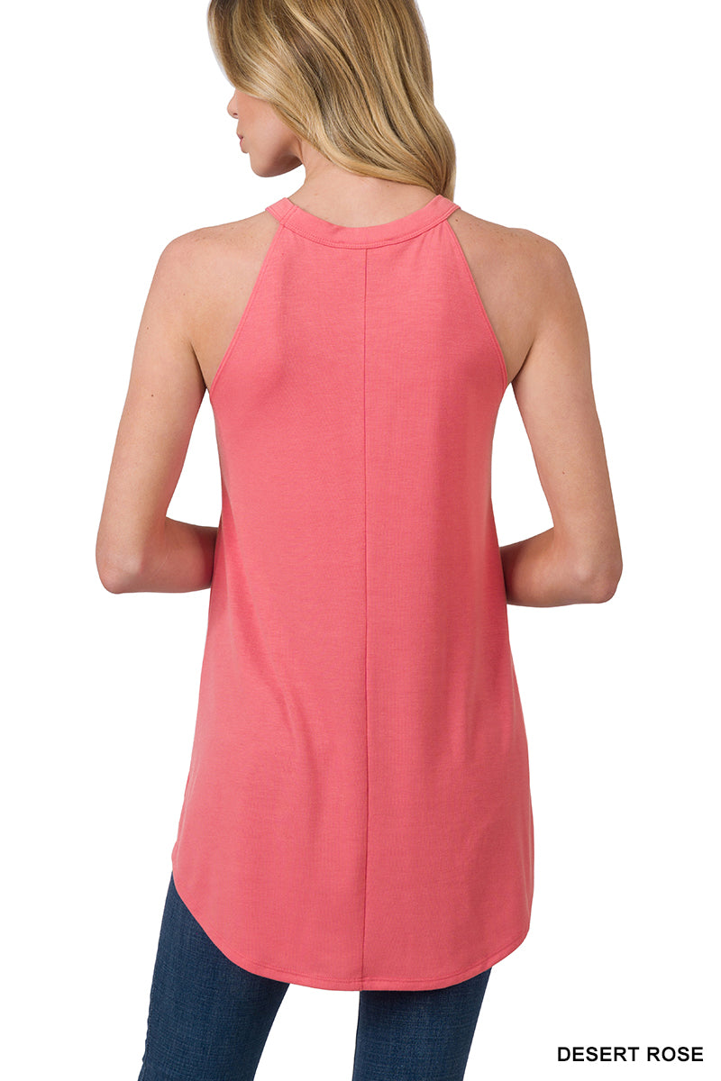 2 Colors - Relaxed Fit Halter Neck Tank Top