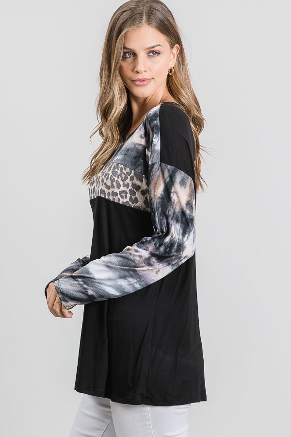 Mixed Prints Super Soft Long Sleeve Top