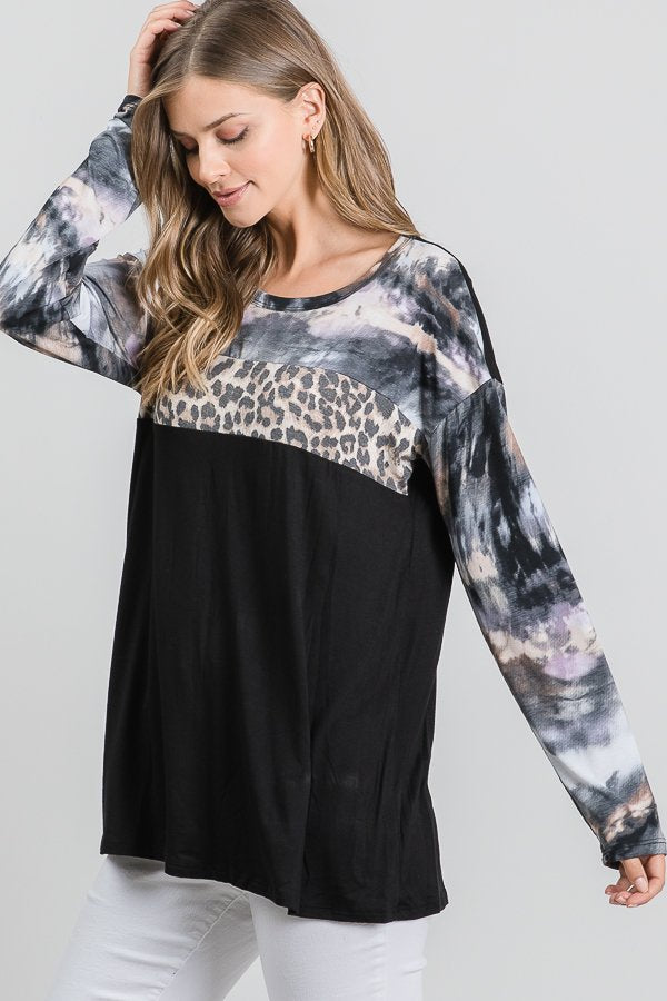 Mixed Prints Super Soft Long Sleeve Top