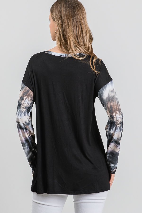 Mixed Prints Super Soft Long Sleeve Top