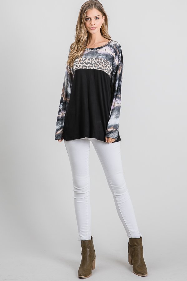 Mixed Prints Super Soft Long Sleeve Top