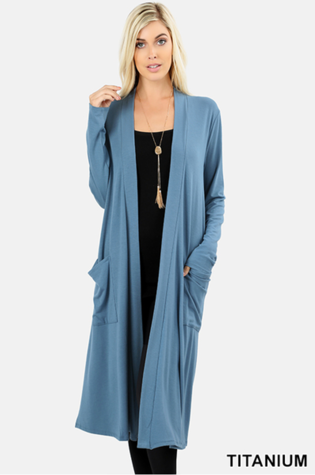 Many Colors! Slouchy Pocket Duster Length Cardigan