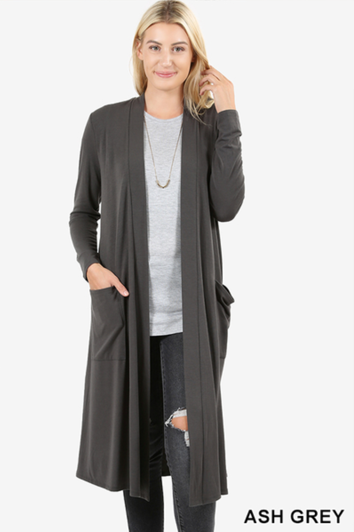 Many Colors! Slouchy Pocket Duster Length Cardigan