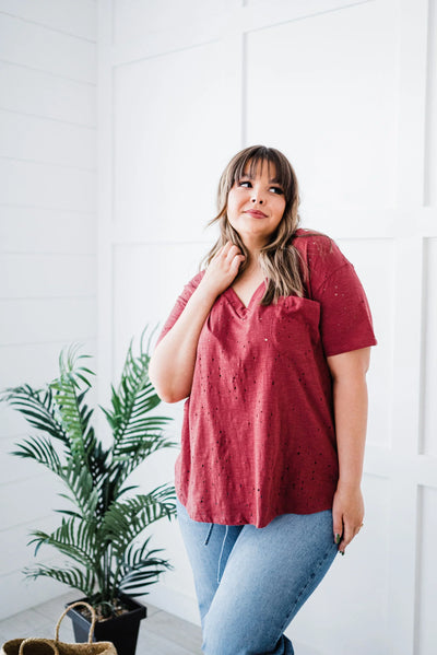 5 Colors - Distressed V-Neck Boyfriend Tee Shirt by Blakeley