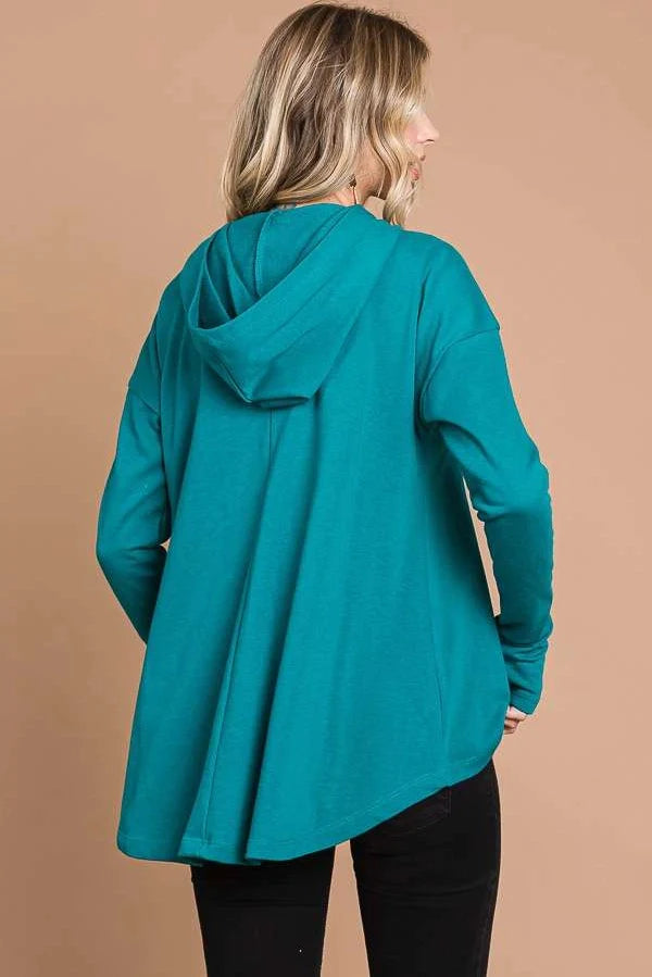 Oversized Flare Hoodie with Kangaroo Pockets and Thumbholes