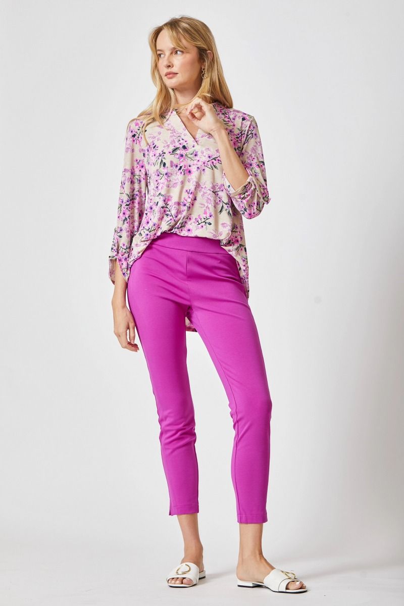 3/4 Sleeve Lt Pink Floral LIZZY Top - Wrinkle Free - Dear Scarlett