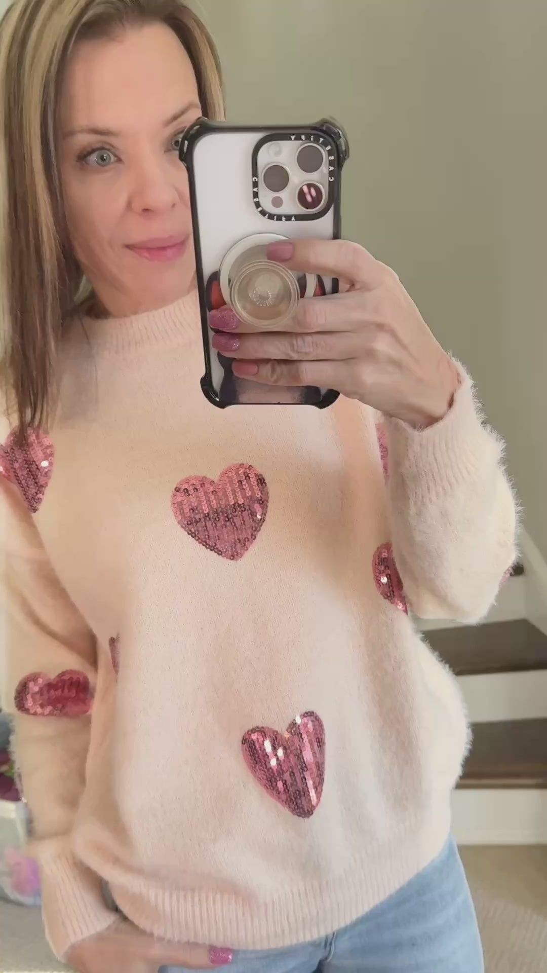 Sequin Hearts Ultra Soft Sweater by JadyK