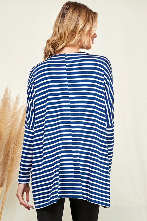 Striped Long Sleeve Boxy Top