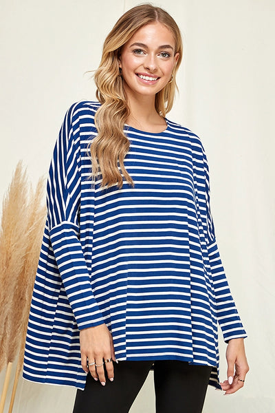 Striped Long Sleeve Boxy Top