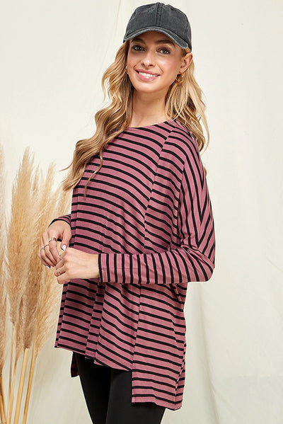 Striped Long Sleeve Boxy Top