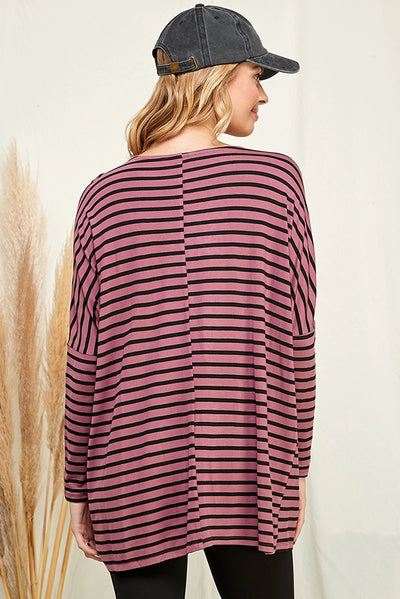 Striped Long Sleeve Boxy Top