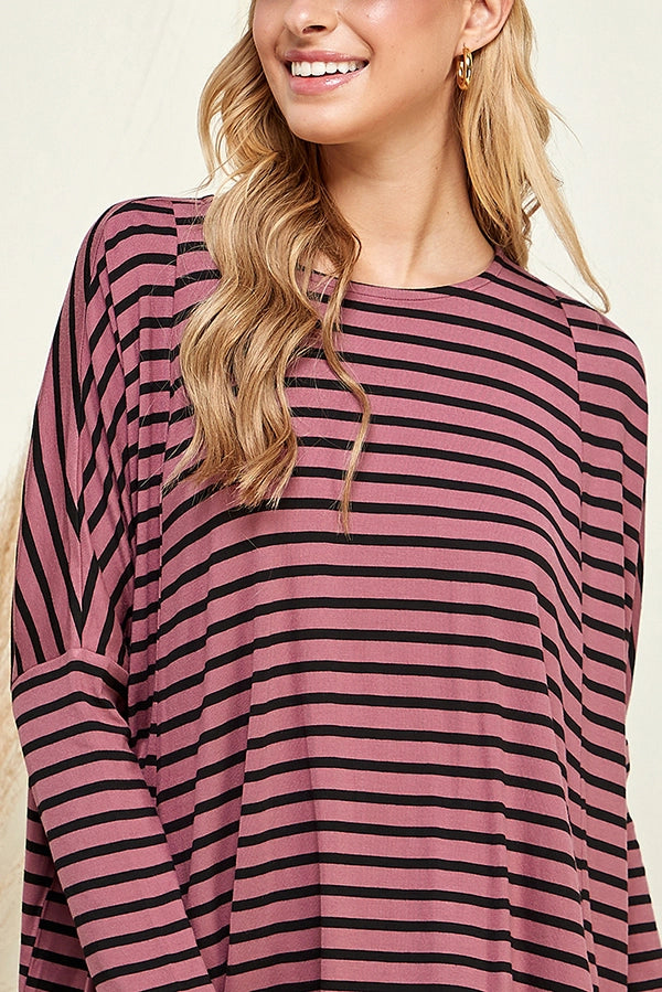 Striped Long Sleeve Boxy Top