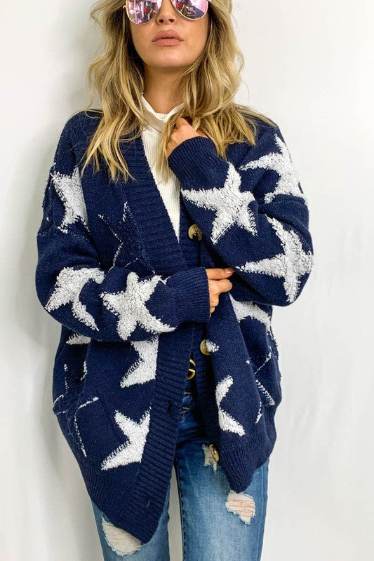 It's in the Stars Navy & White Sweater Cardigan {And the Why}