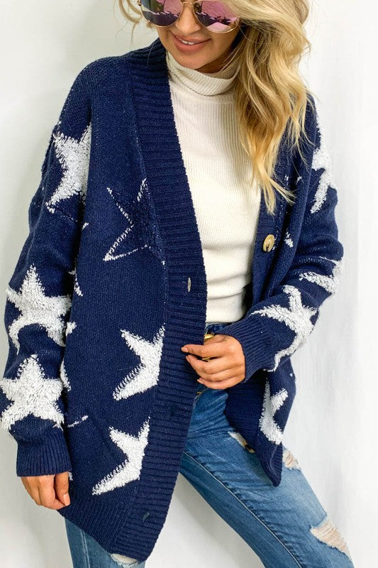 It's in the Stars Navy & White Sweater Cardigan {And the Why}