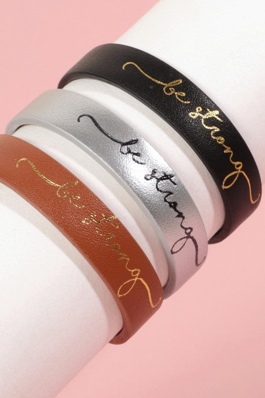 Motivational Leather Snap Bracelets