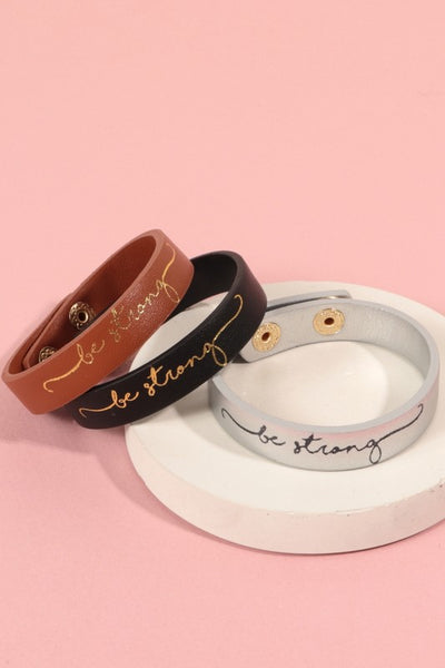 Motivational Leather Snap Bracelets