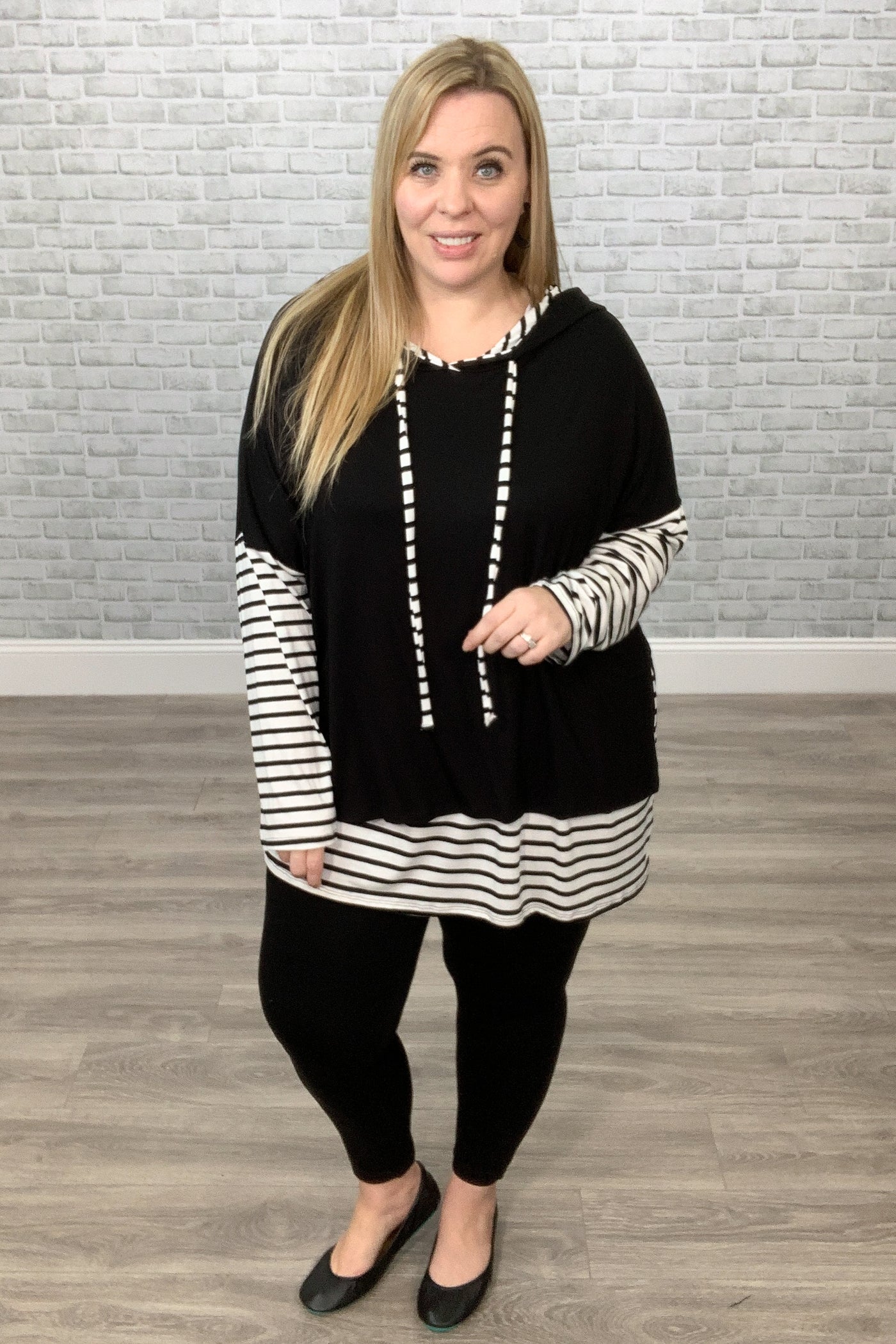 Black & White Double Layer Hoodie Top {Jade by Jane}