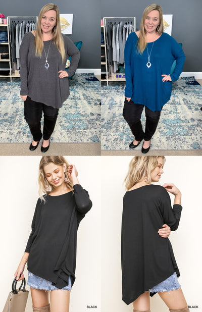 Must Have Asymmetrical Long Sleeve Tunic Top {Umgee}