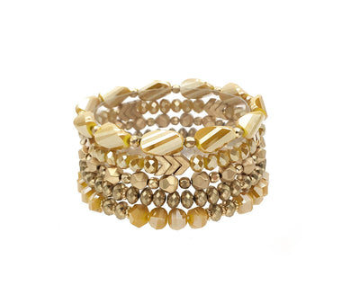 Aphrodite 5 pc Bracelet Stack - Mustard & Gold