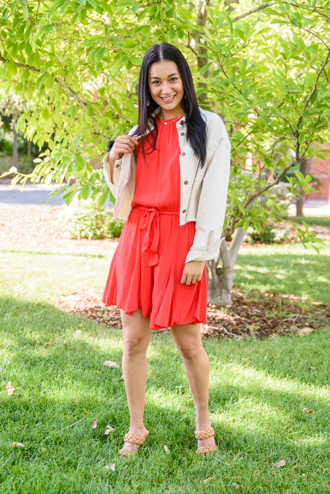 Bring You Along Red Shorts Romper