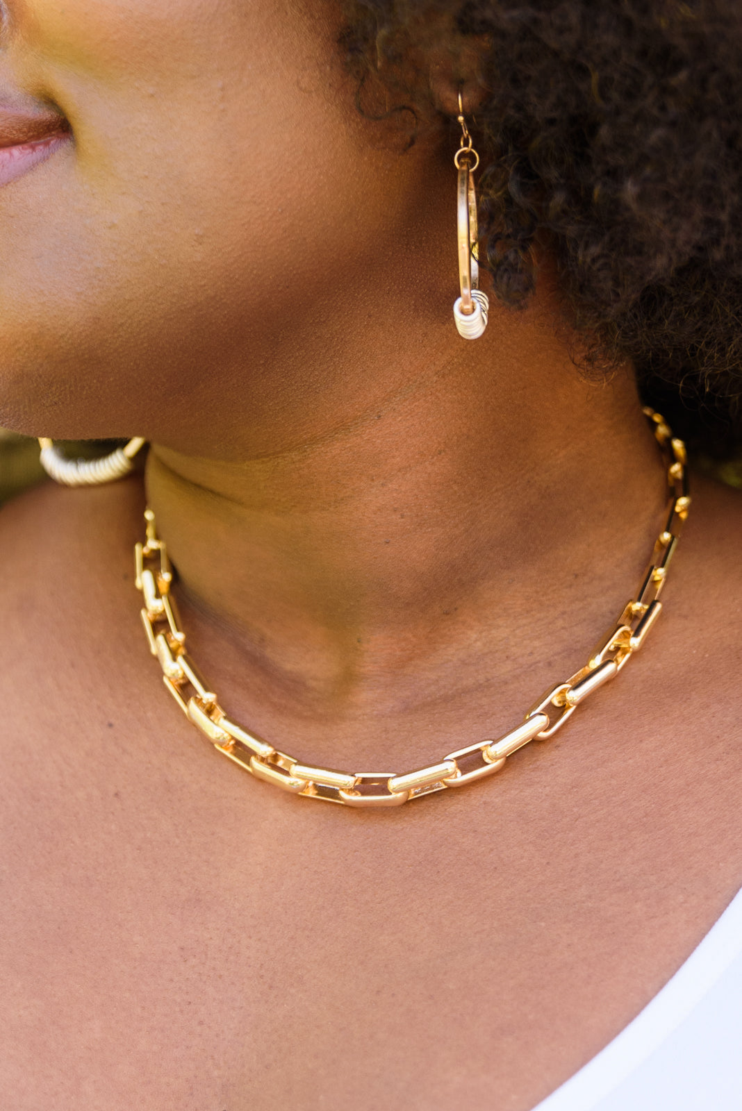 Gold Chunky Link Necklace