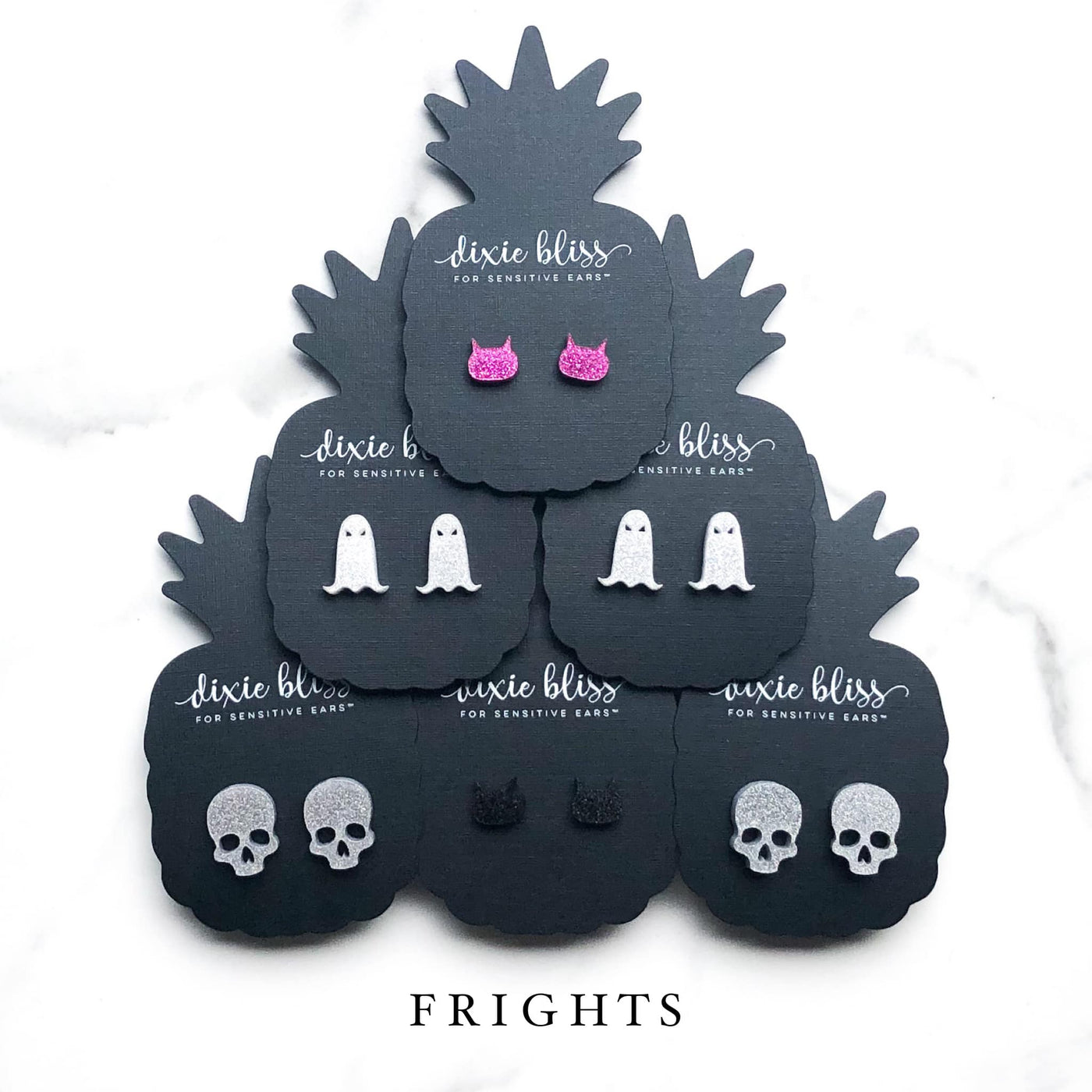 Dixie Bliss Small Stud Halloween Earrings - Frights!