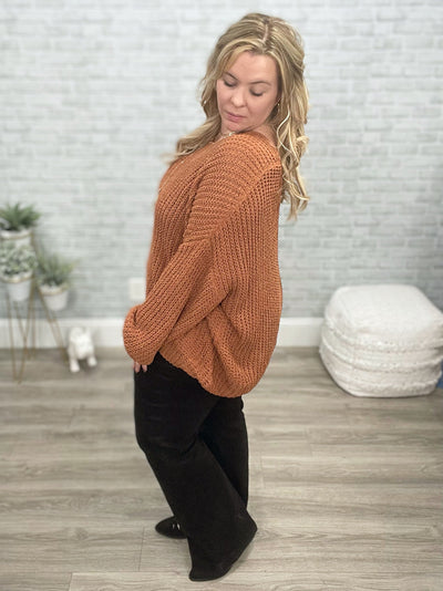 Seasonal Shift Chenille Knit Sweater In Toffee