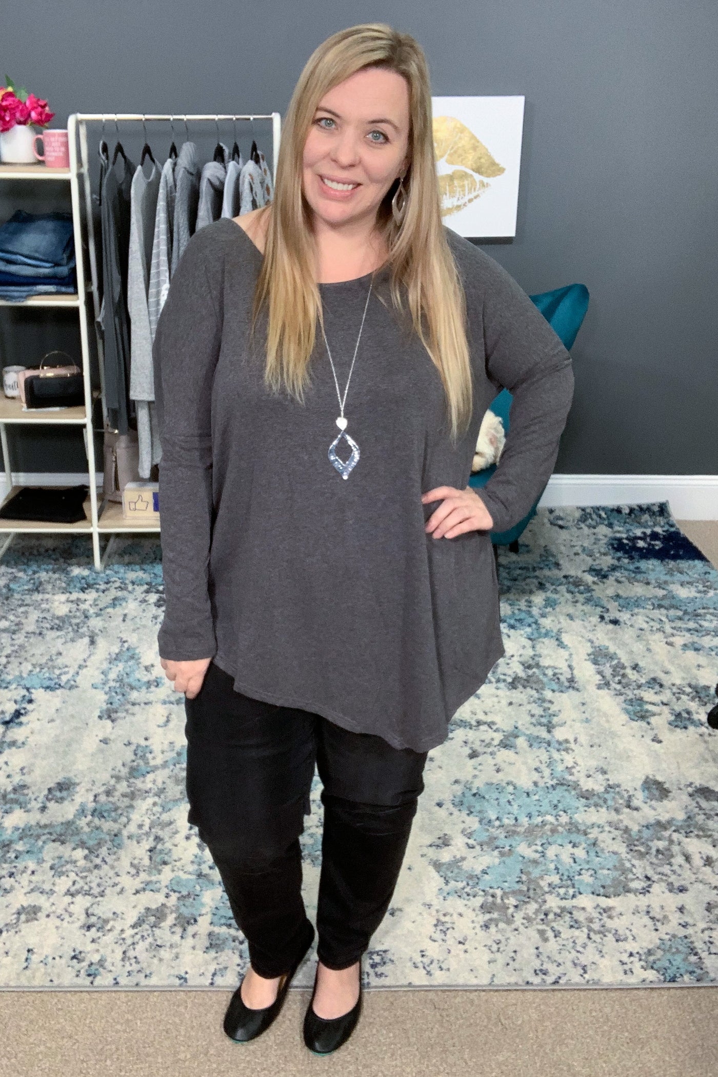 Must Have Asymmetrical Long Sleeve Tunic Top {Umgee}