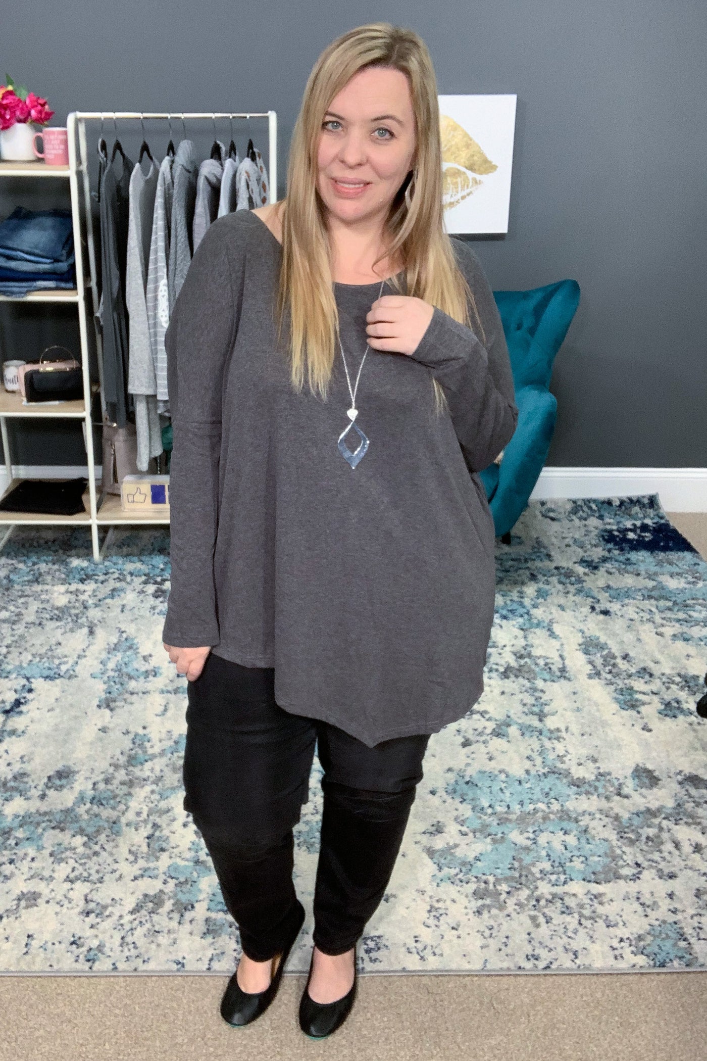 Must Have Asymmetrical Long Sleeve Tunic Top {Umgee}