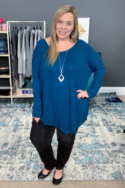 Must Have Asymmetrical Long Sleeve Tunic Top {Umgee}