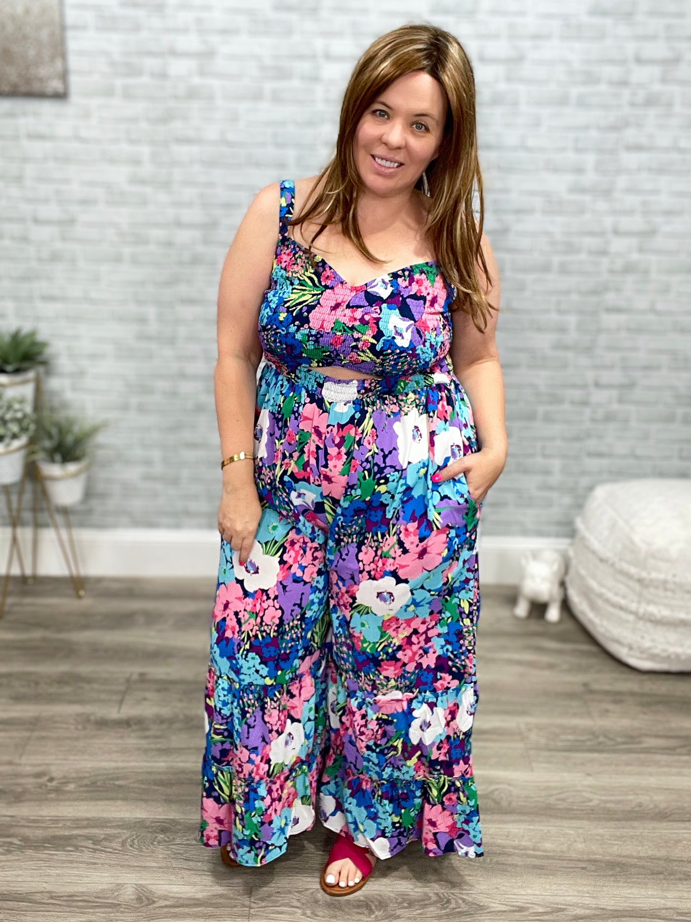 Brunch Queen 2.0 Wide Leg Floral Jumpsuit