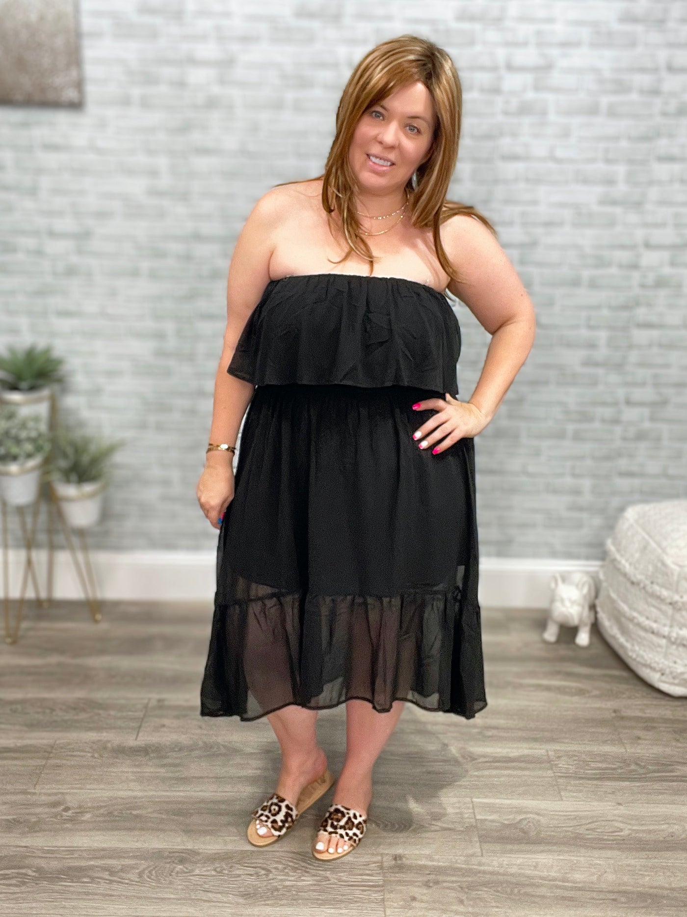 Black Ruffle Moonlit Date Dress - Andree by Unit