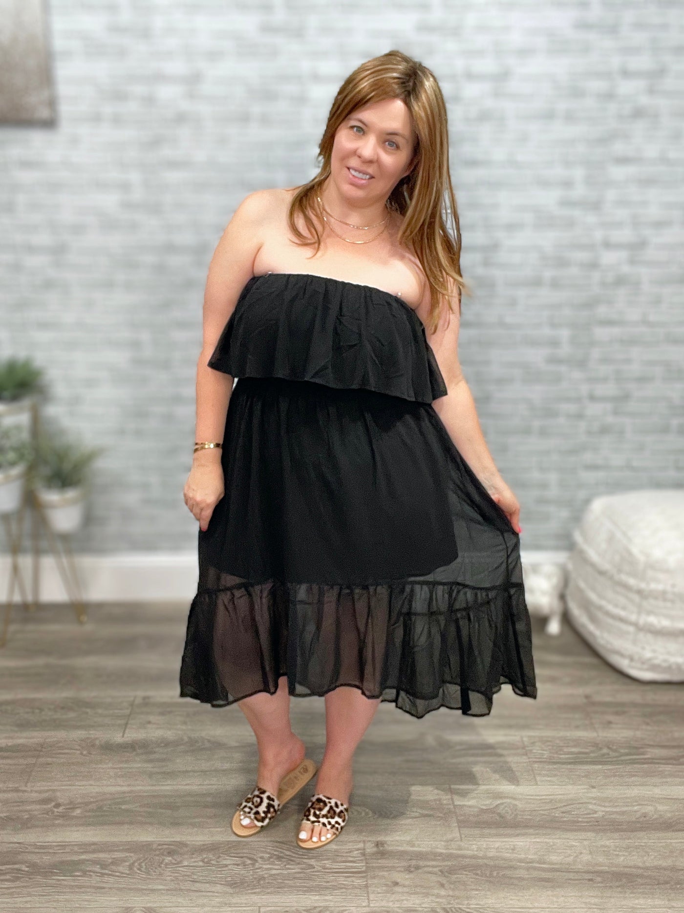 Black Ruffle Moonlit Date Dress - Andree by Unit