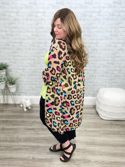 Splash of Color Leopard Print Kimono - Jess Lea