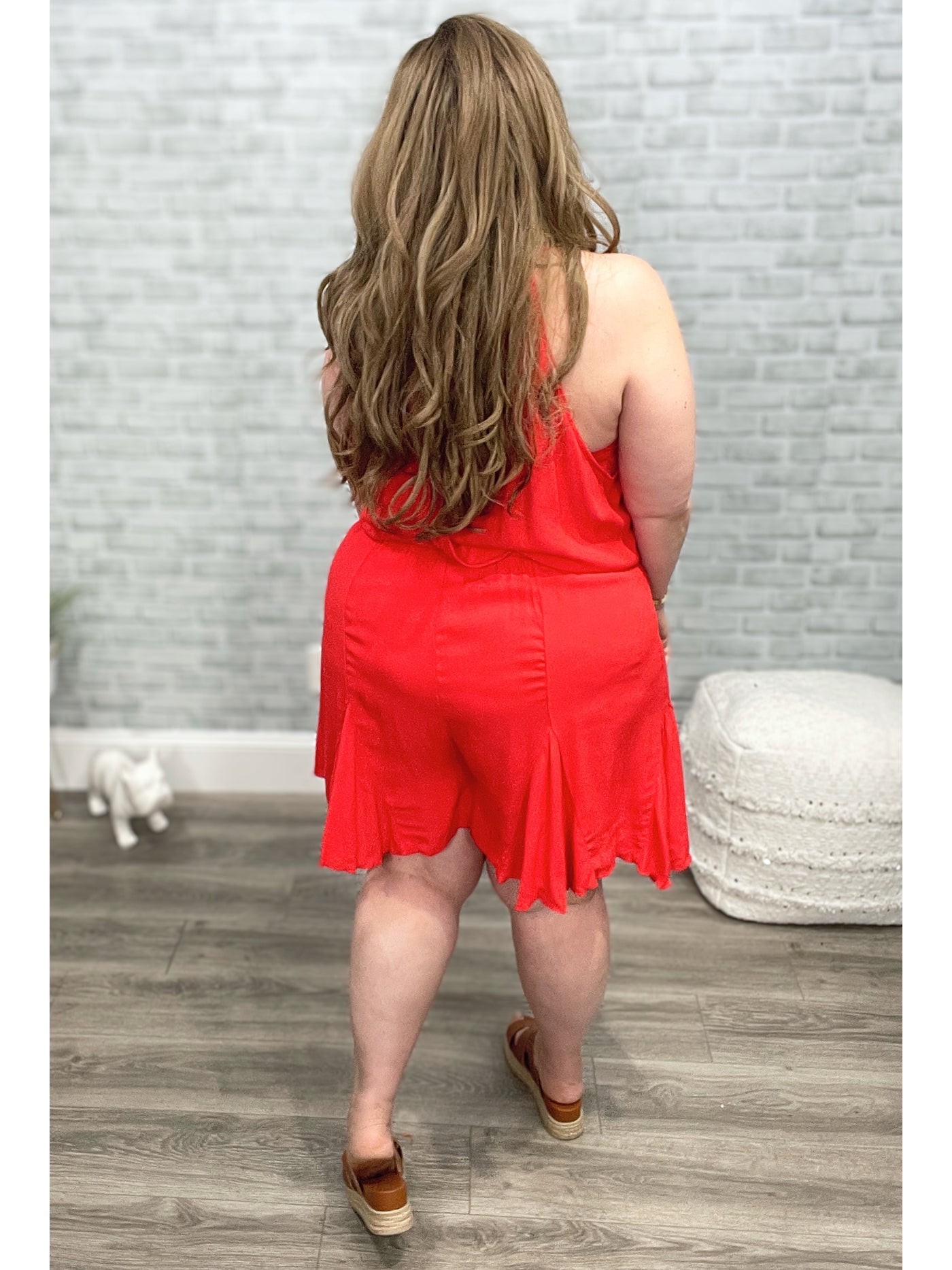 Bring You Along Red Shorts Romper