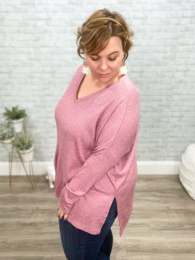 Soft and Cozy Ribbed Oversized Hi Low Tunic