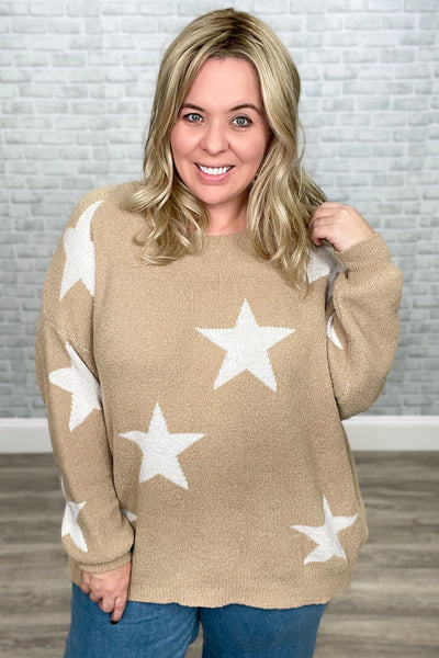 When the Stars Align Lux Star Print Sweater {Andrée by Unit}